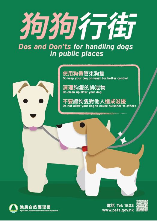 Poster 'Dos and Don’ts for Handling Dogs in Public Places'